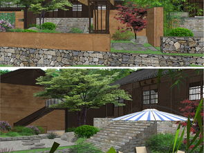 中式农庄农家乐民宿su模型设计模型下载